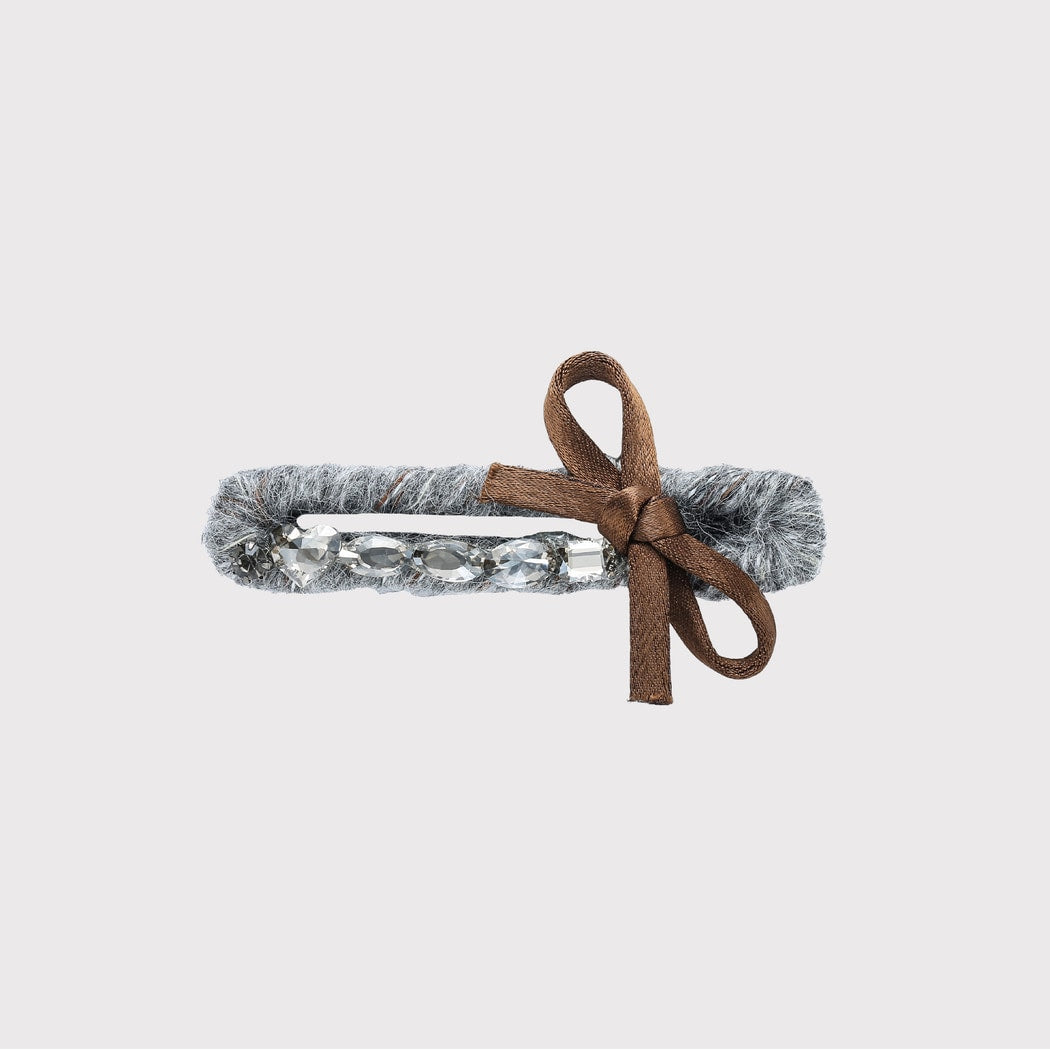 Beau - Cute Brown Bow Accent Side Barrette