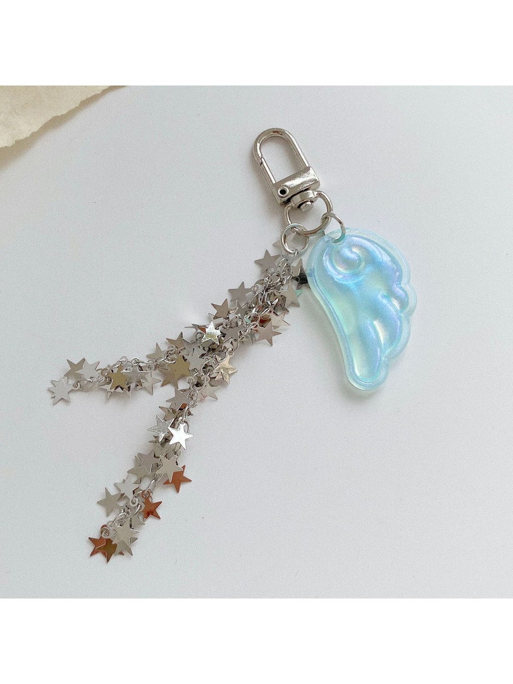 Keypus - Acrylic Angel Wing Star Chain Keychain