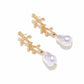 Earedge - Hammered Coral Form Alloy Dangle Earrings