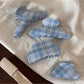 Beau - Plaid Acrylic Semi Circle Hair Claw Clip