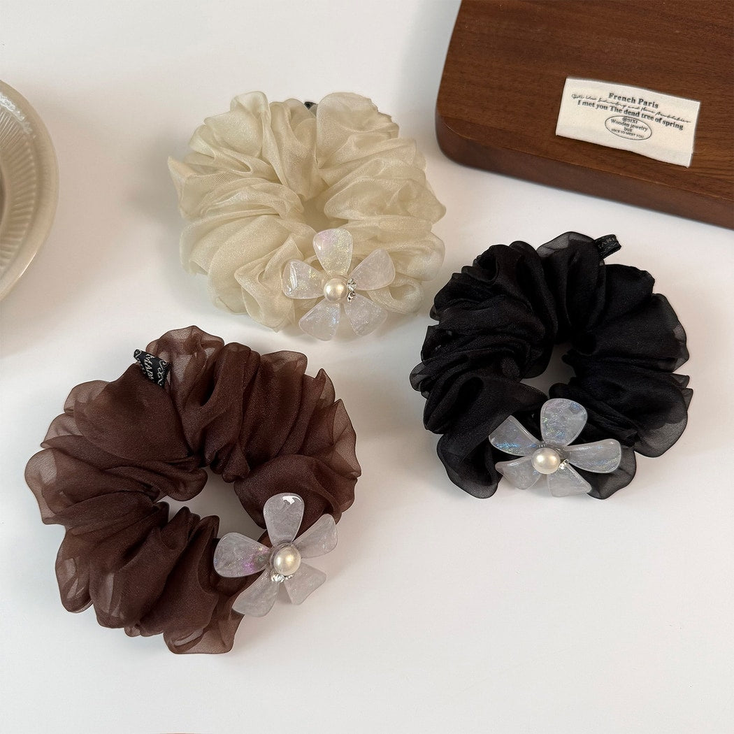 Gifty - Retro Style Pleated Flower Hair Scrunchie