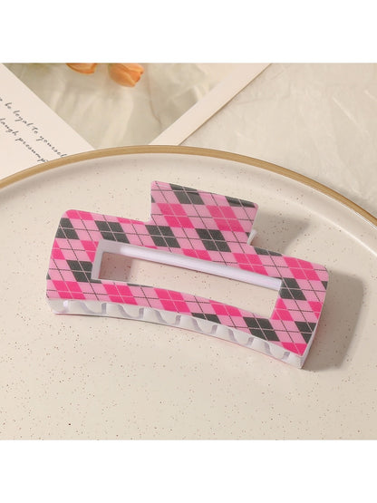 Beau - Openwork Grid Pattern Square Claw Clip