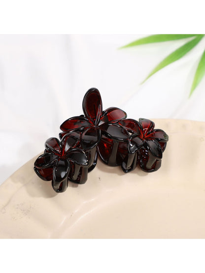 Beau - Glossy Floral Petal Design Hair Claw Clip
