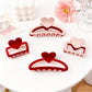 Beau - Color Blocking Heart Hair Claw Clip