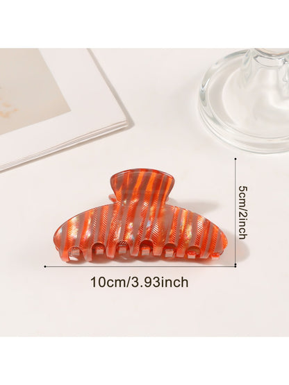 Beau - Striped Half Round Hair Claw Clip