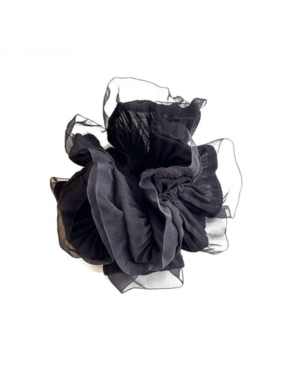 Gifty - Sheer Mesh Scrunchie Elegant Ruffle Hair Tie