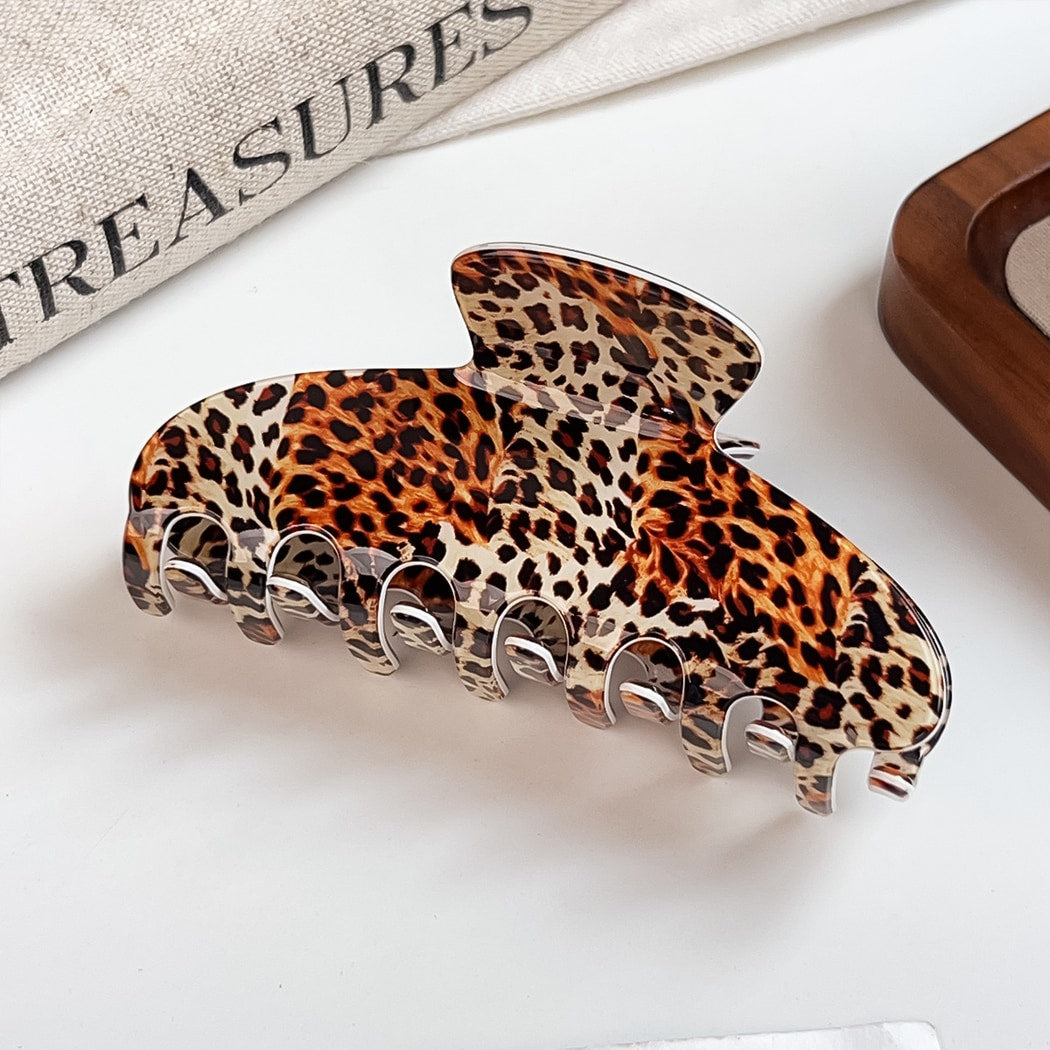 Beau - Geometric Pattern PVC Half Moon Claw Clip