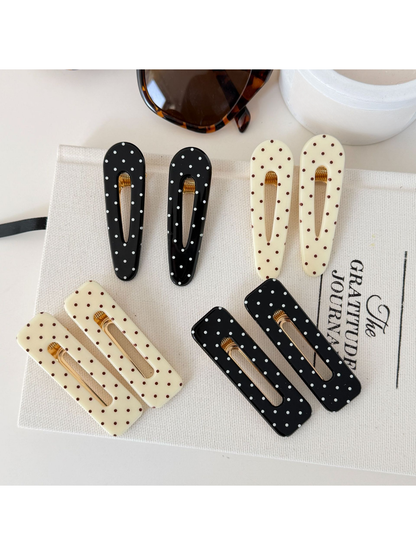 Beau - Polka Dot Geometric Duckbill Hair Clip