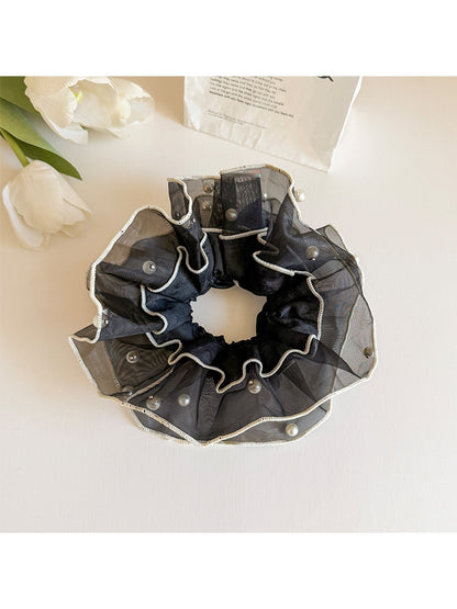 Gifty - Layered Organza Look Bead Detail Scrunchie