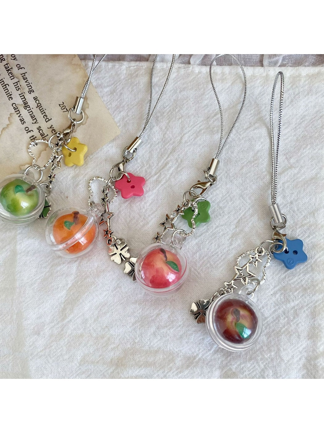 Keypus - Rounded Fruit Apple Decorative Accessory Keychain