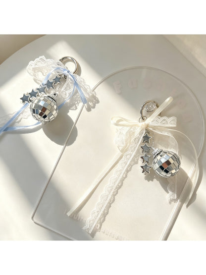Keypus - Bow Lace Mirror Ball Key Ring Accessory Keychain