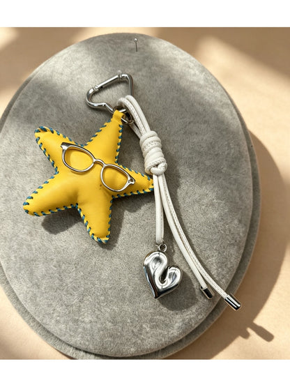 Keypus - Minimalist Artificial Leather Star Keychain