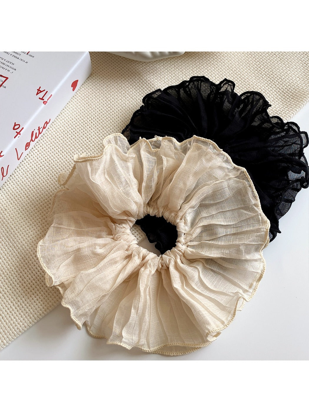 Gifty - Mesh Ruffled Scrunchie Hair Tie