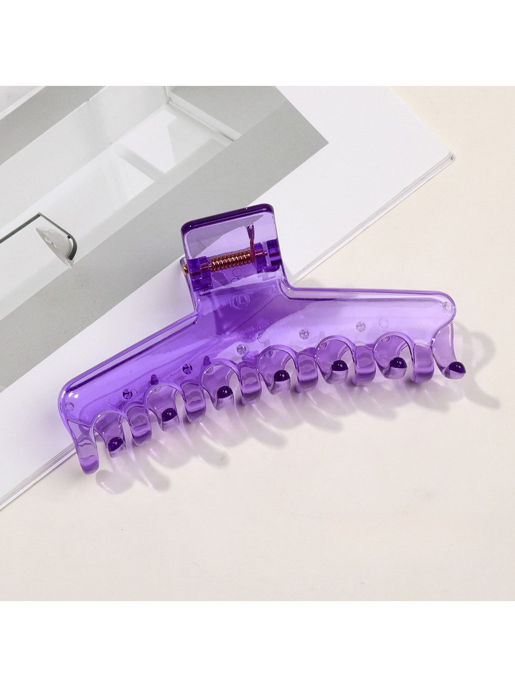 Beau - Clear Finish PC Geometric Hair Claw Clip