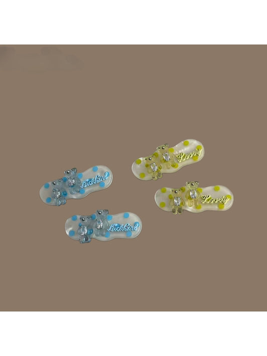 Beau - Plastic Alloy Bear Hair Barrette Clip