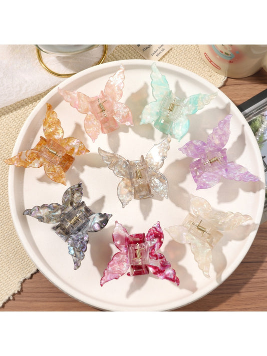 Beau - Iridescent Butterfly Shimmering  Hair Clips