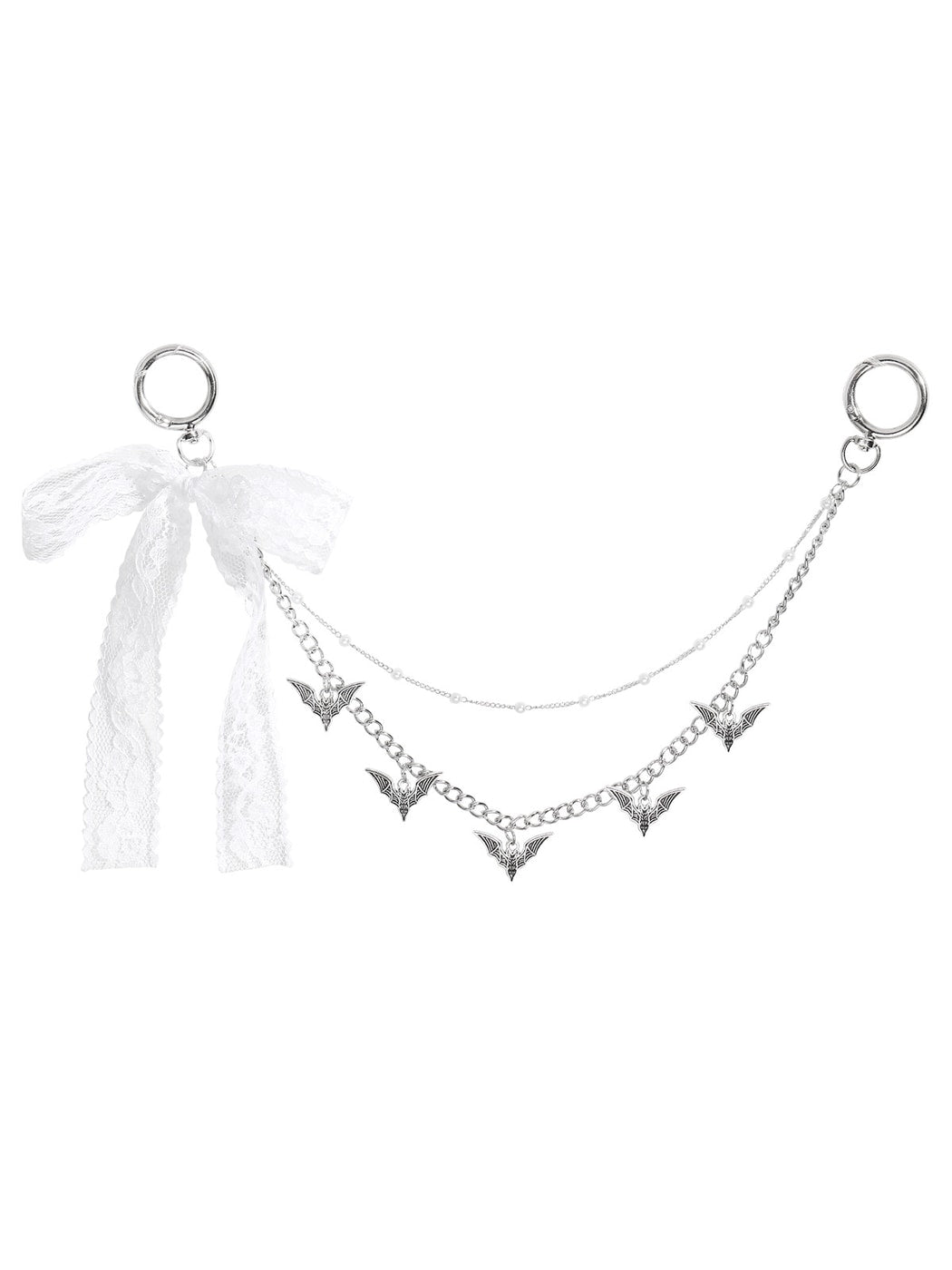 Keypus - Y2K Lace Bow Chain Bag Charm Keychain