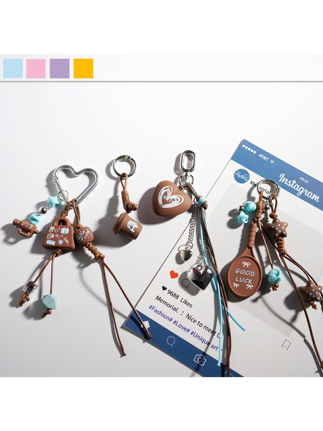 Brown tone cartoon shaped keychain with a smiling character design