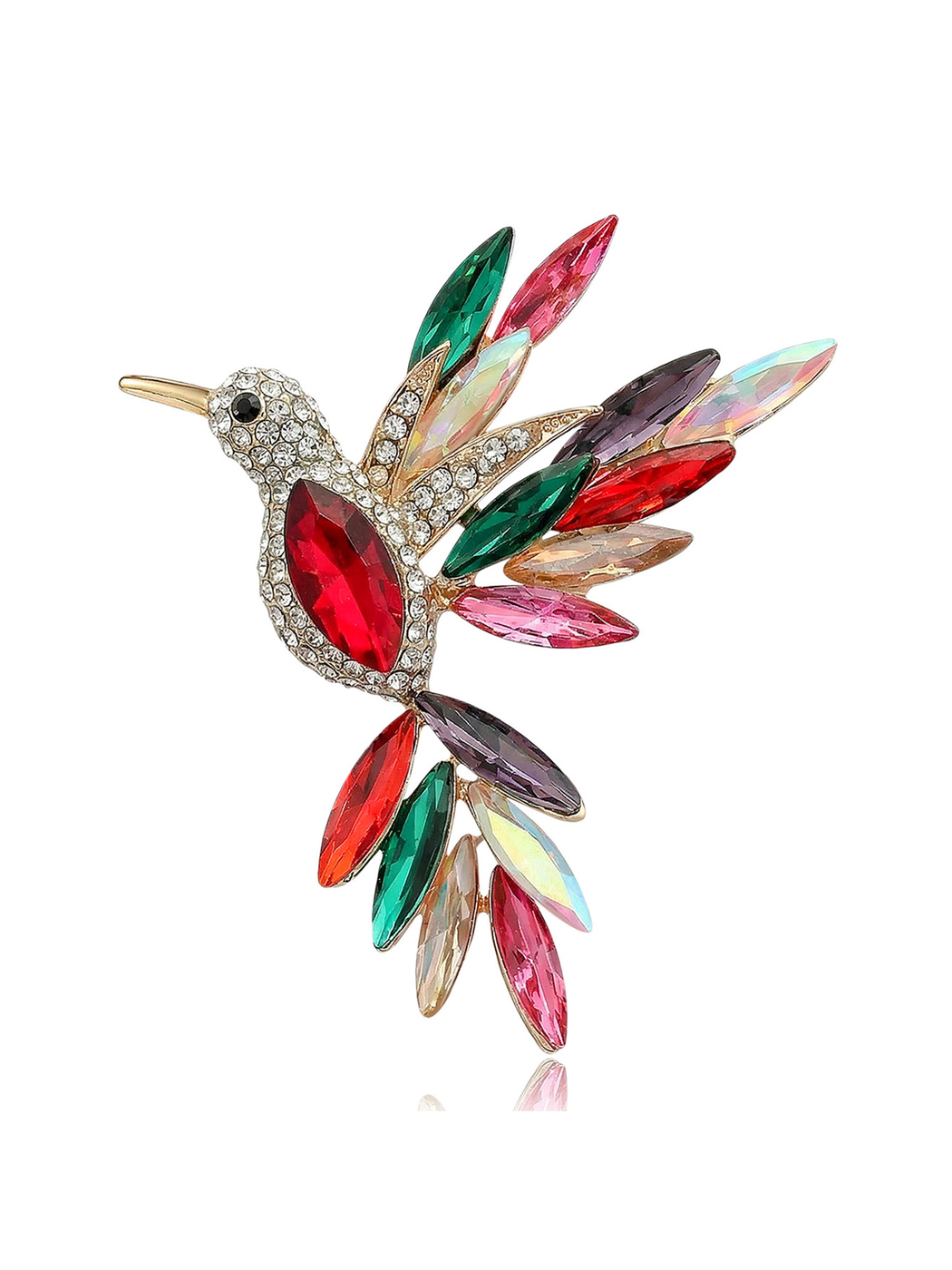 Brovia - Creative Alloy Hummingbird Rhinestone Brooch