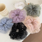 Gifty - Mesh Ruffle Beaded Detail Hair Scrunchie
