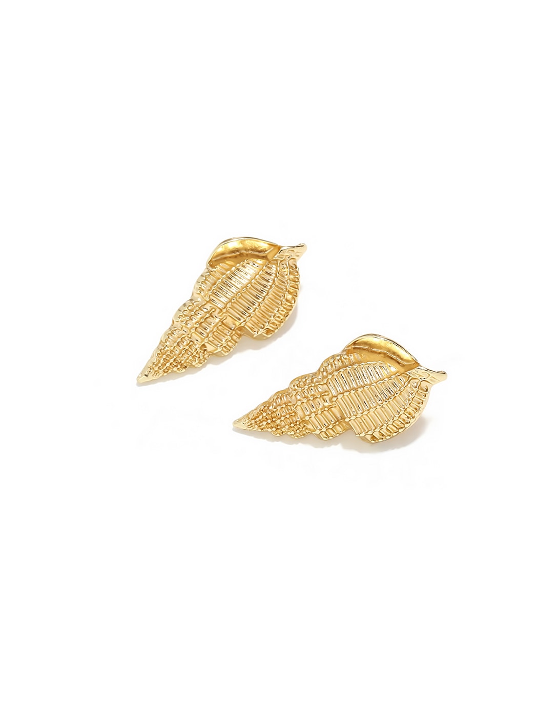 Earedge - Textured Ocean Motif Alloy Dangle Earrings
