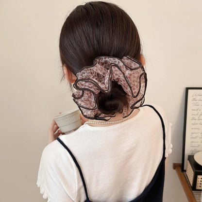 Gifty - Layered Ruffle Print Ponytail Scrunchie
