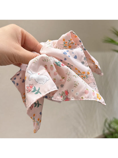 Gifty - Floral Square Scrunchie Large Hair Tie Bow