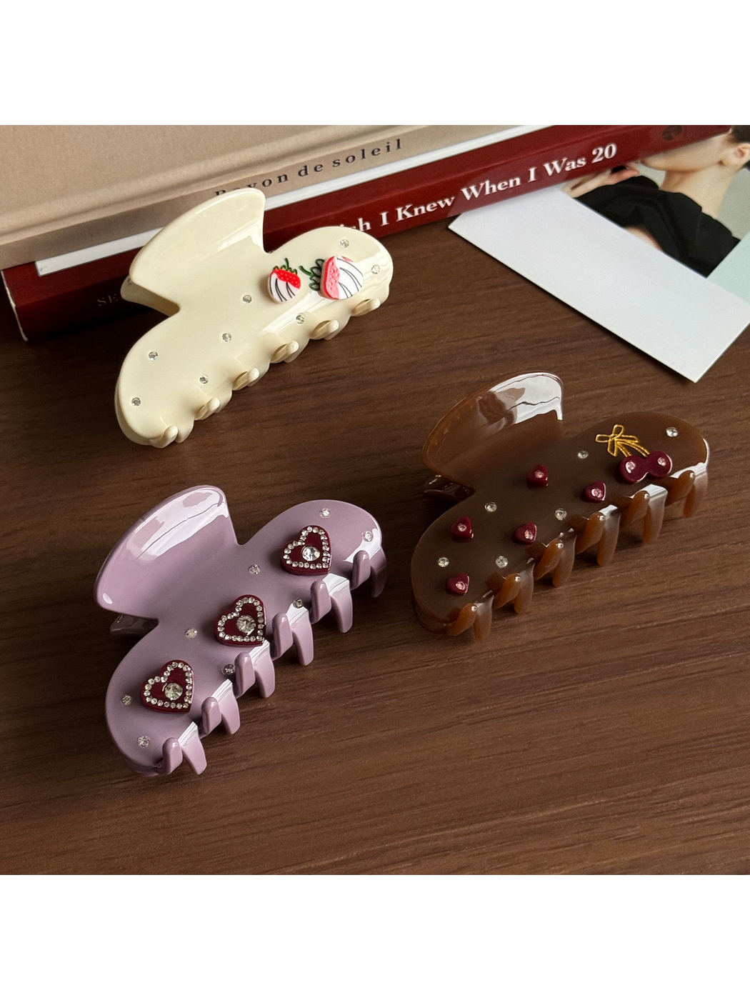 Beau - Fruit Accent Glossy Acetate Claw Clip