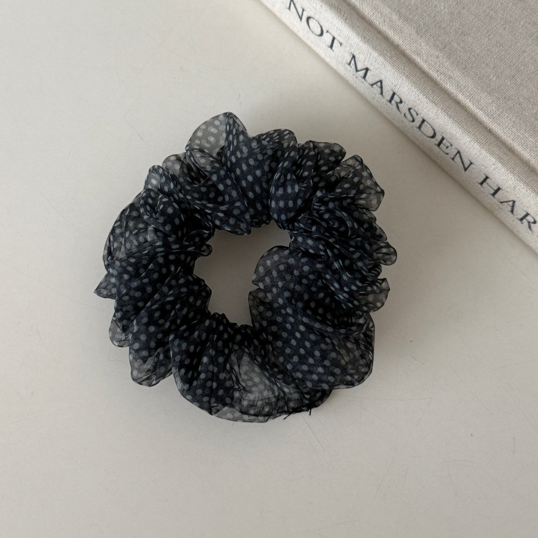 Gifty - Leopard Print Ruffled Polyester Scrunchie