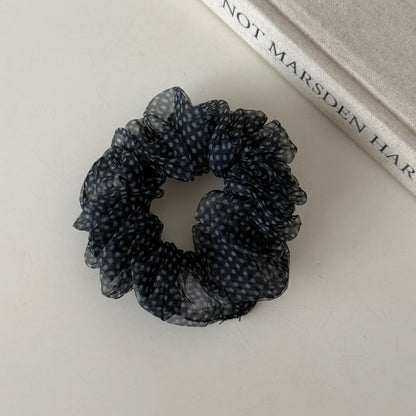 Gifty - Leopard Print Ruffled Polyester Scrunchie