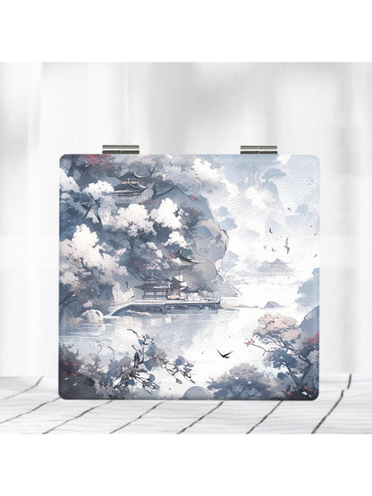 Mirroray - Scenic Print Portable Glass Folding Mirror