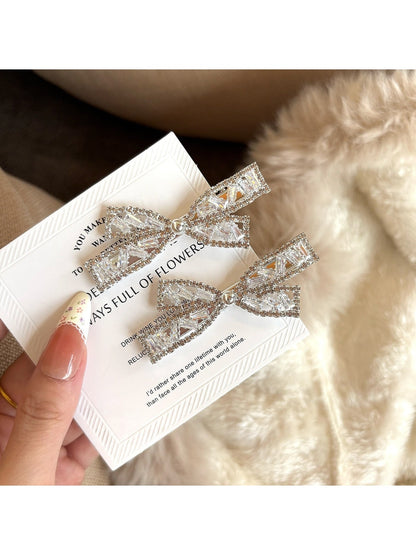 Beau - Sparkly Bow Duckbill Side Hair Clip