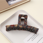 Beau - Retro Plaid Geometric Wrapped Claw Clip