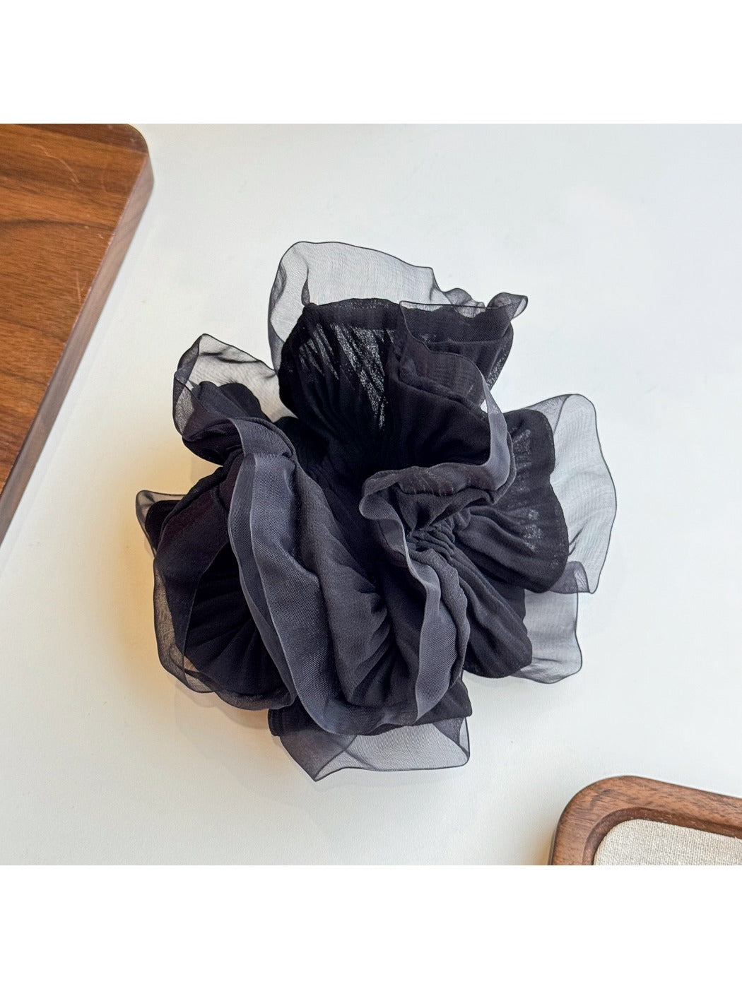 Gifty - Sheer Mesh Scrunchie Elegant Ruffle Hair Tie
