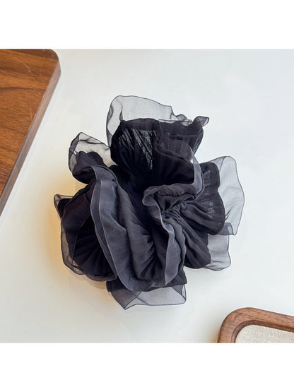 Gifty - Sheer Mesh Scrunchie Elegant Ruffle Hair Tie