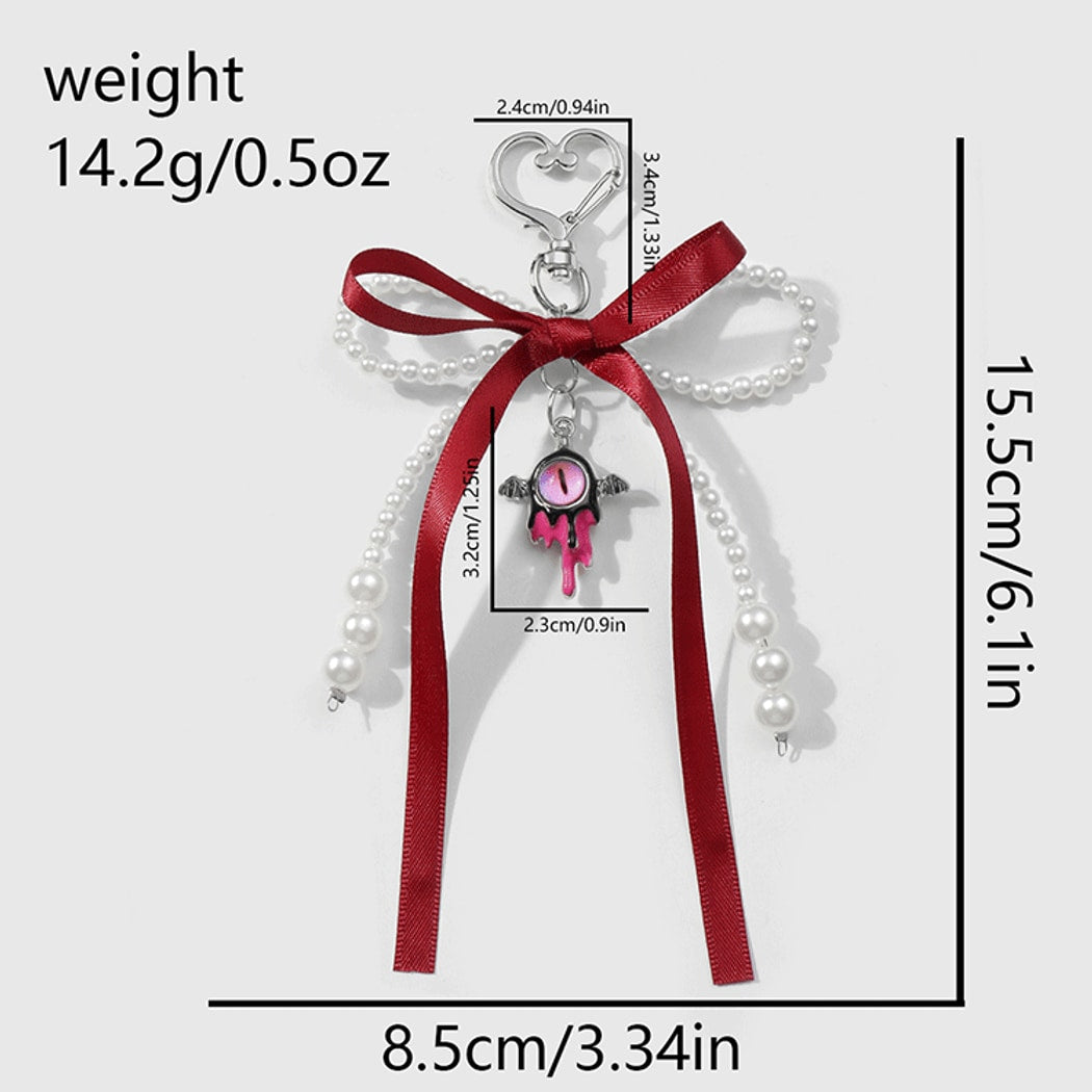 Keypus - Beaded Bow Eye Charm Keychain