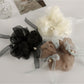 Gifty Sweet Bow Accented Ruched Scrunchie displayed on a white background
