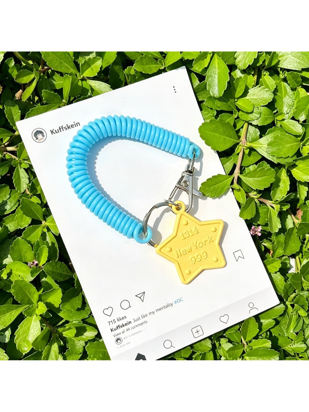 Keypus - Acrylic Spring Cord Heart and Star Keychain