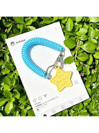 Keypus - Acrylic Spring Cord Heart and Star Keychain