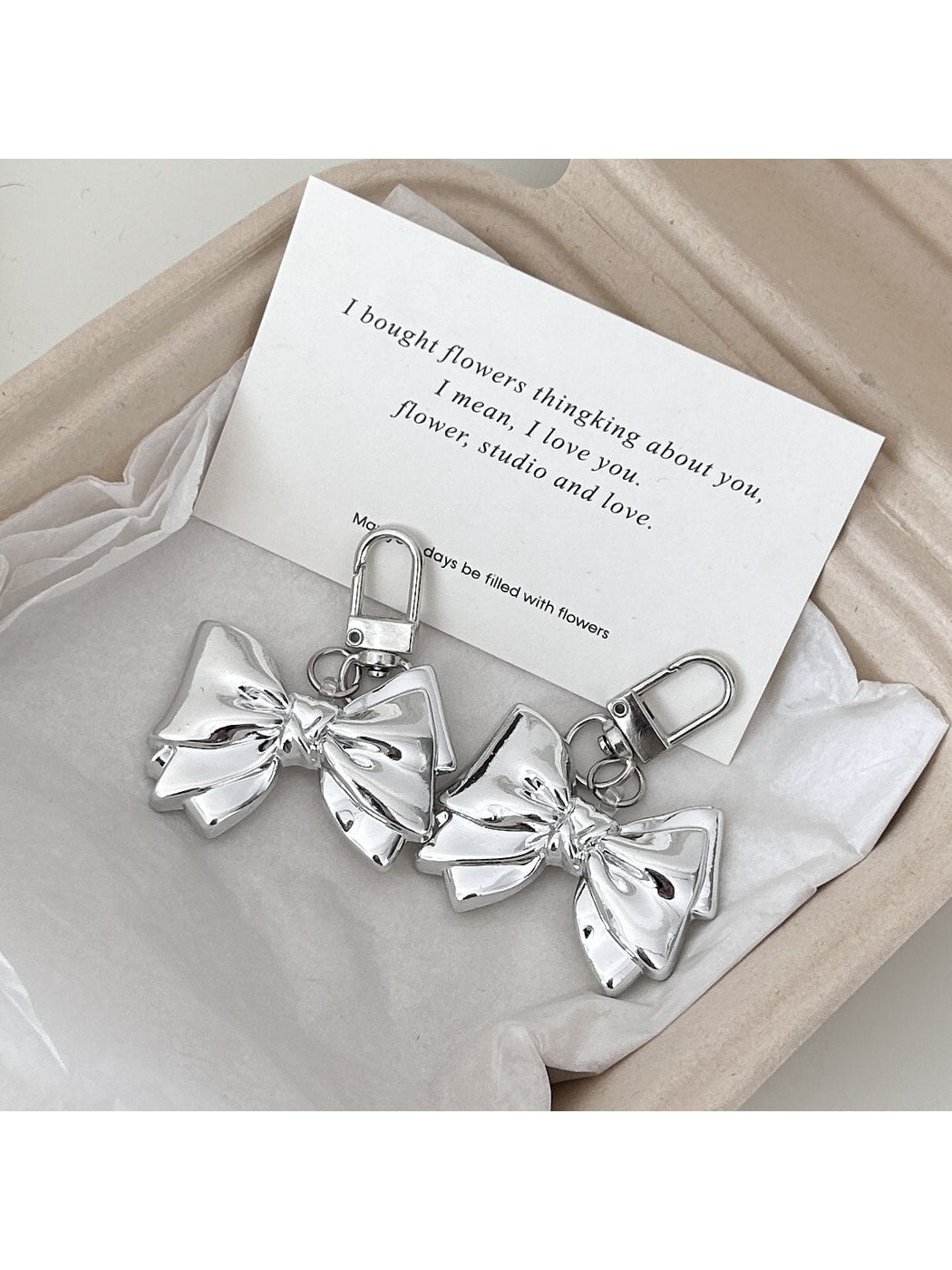 Keypus - Decorative Bow Key Ring Bag Charm Keychain
