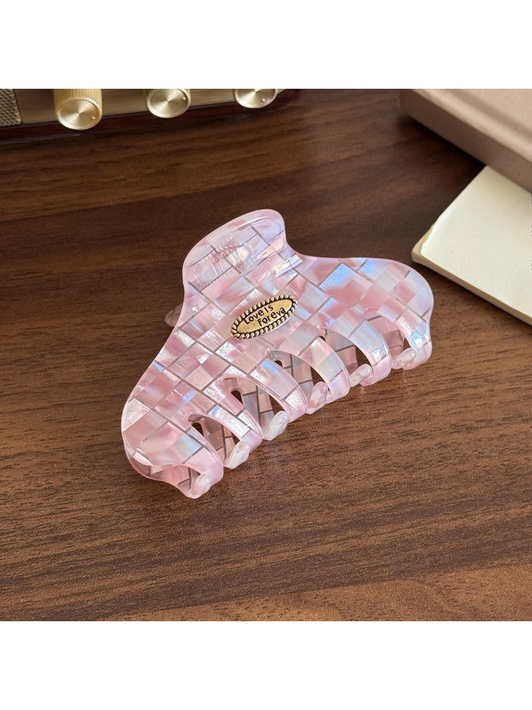 Beau - Iridescent Check Hair Clip