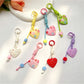 Keypus - Heart Pendant Bag Charm Alloy Cord Loop Keychain