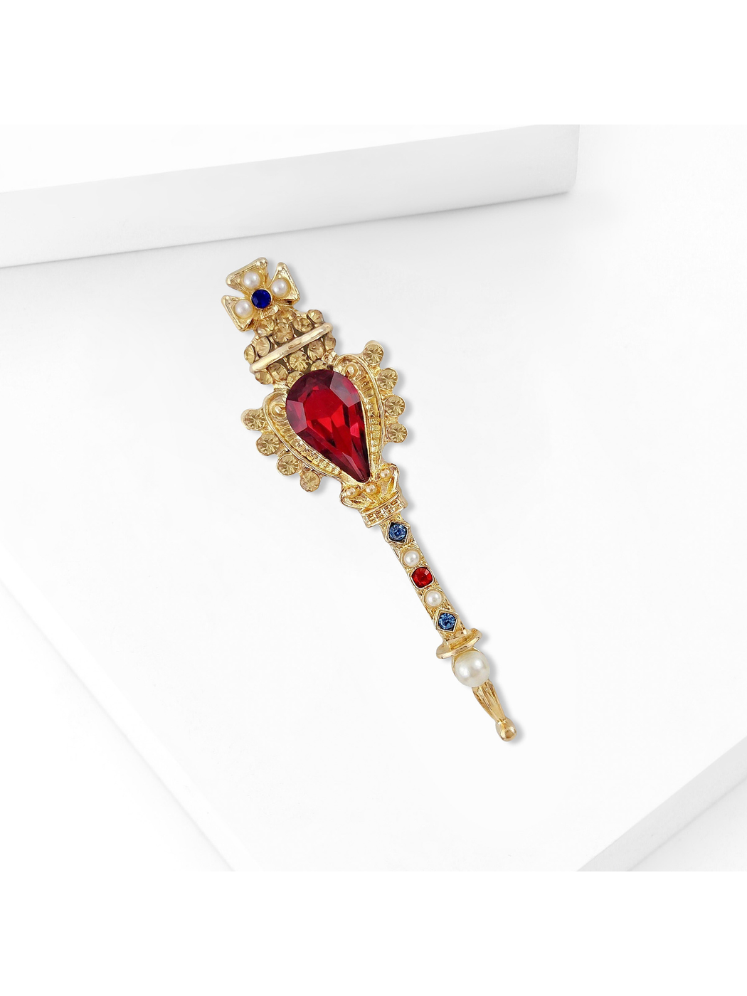 Brovia - Vintage Baroque Wand Geometric Alloy Brooch