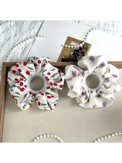 Gifty - Cherry Print Polyester Fabric Scrunchie