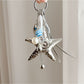 Keypus - Textured Starfish Heart Pendant Bag Charm