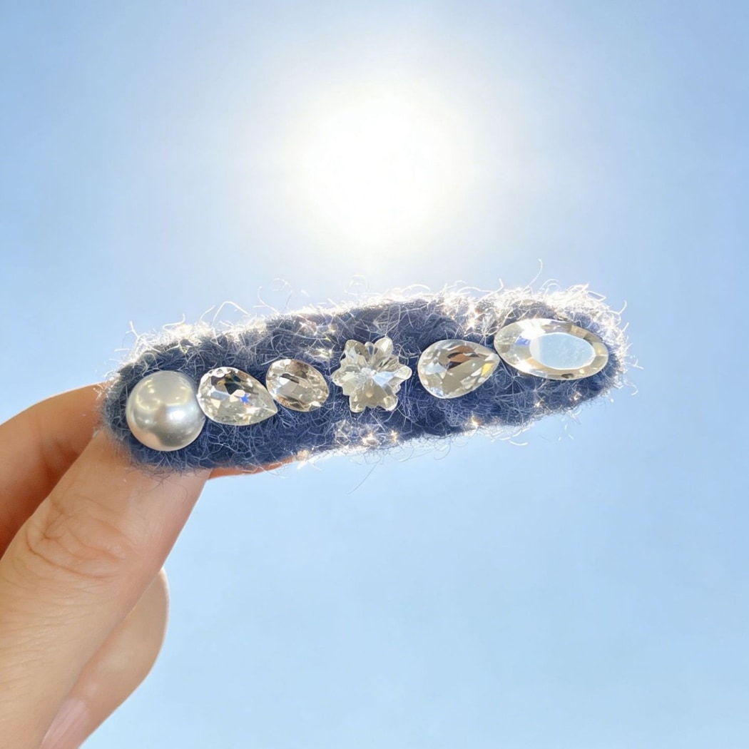 Beau - Sky Blue Cute Plush Side Barrette