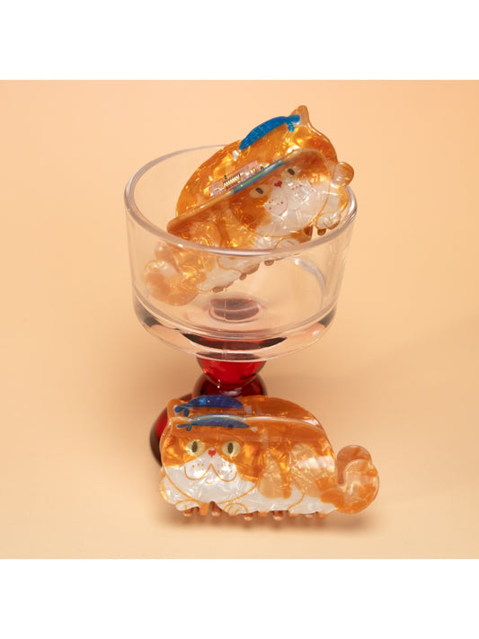 Beau - Cute Orange Acrylic Animal Hair Clip