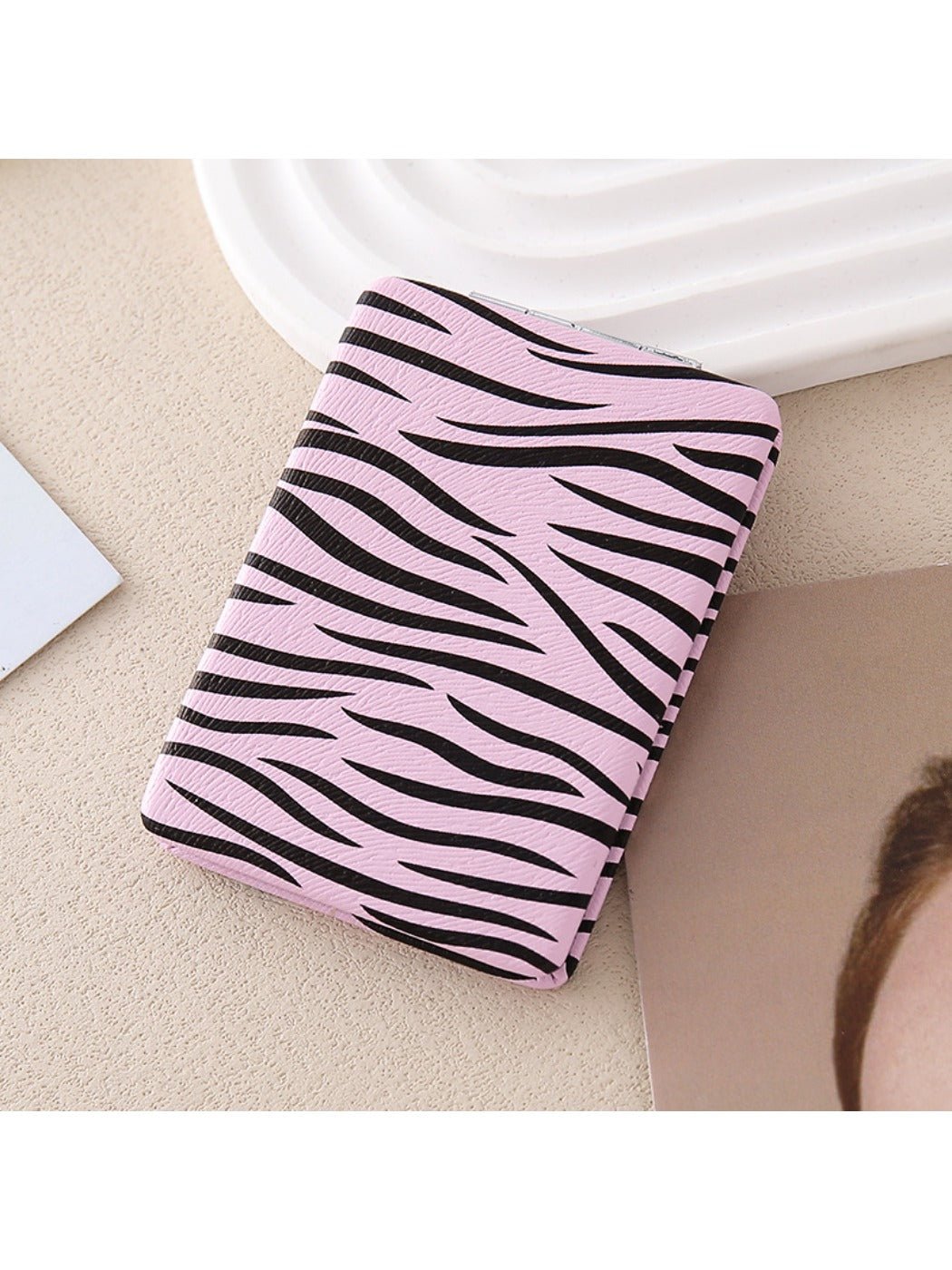 Mirroray - Minimalist Zebra Print Folding Makeup Mirror
