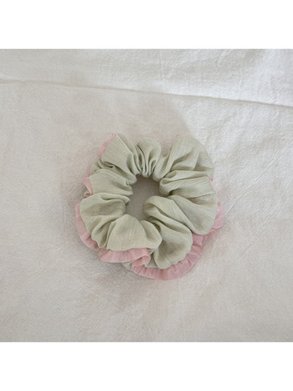 Gifty tulle scrunchie displayed on a white background showing full ruffle detail