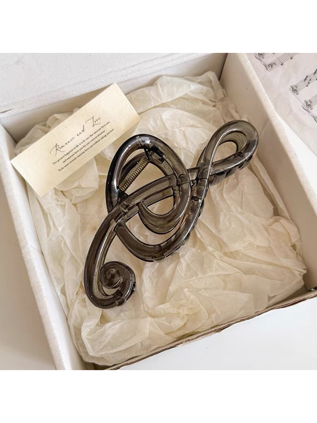Beau - Glossy Music Note Design Claw Clip